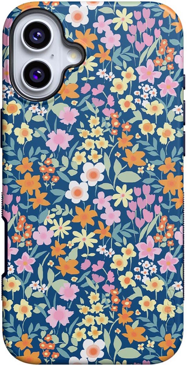 Casely iPhone 16 Case | Nantucket Cottage | Blue Hydrangea | Compatible with MagSafe | Bold Protective Design