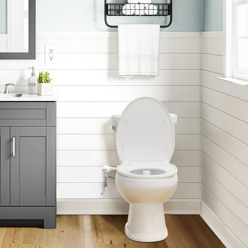 SAMODRA Ultra-Slim Bidet Attachment for Toilet - Self Cleaning Nozzle Hygienic Bidets for Existing Toilets - Adjustable Water Pressure Fresh Water Sprayer Toilet Bidet - Easy to Install
