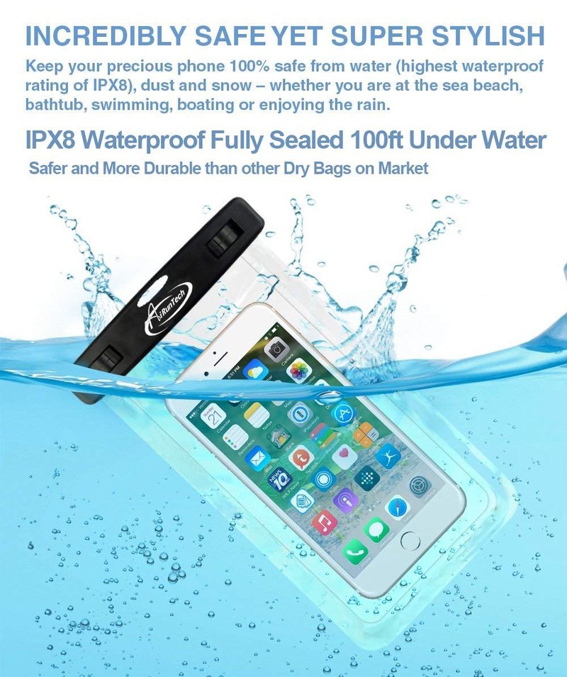 AiRunTech Waterproof Phone Pouch, Cruise Essentials 2-Piece Set, Beach Vacation Kayak Boating Cruise Accessories Must Haves, Waterproof Bag for Travel with Phone Lanyard (1 Phone case + 1 Fanny Pack)