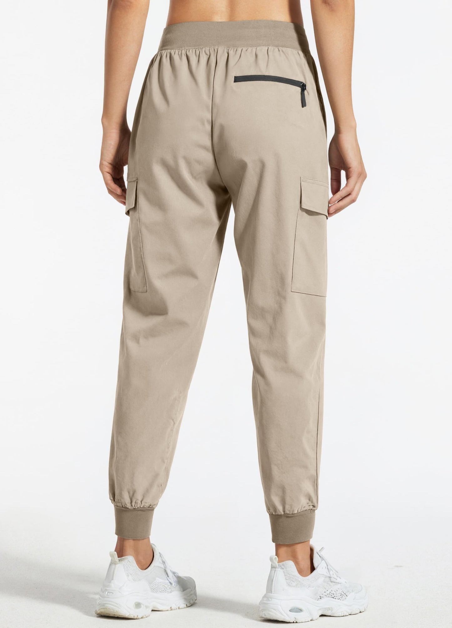 Libin Women's Cargo Joggers Lightweight Quick Dry Hiking Pants Athletic Lounge Casual Travel Tall, Medium Khaki XS