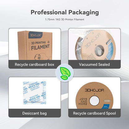 3DHoJor PLA Pro Filament 1.75mm,3D Printer Filament,1kg Cardboard Spool (2.2lbs), Fit Most FDM 3D Printer, Bone White