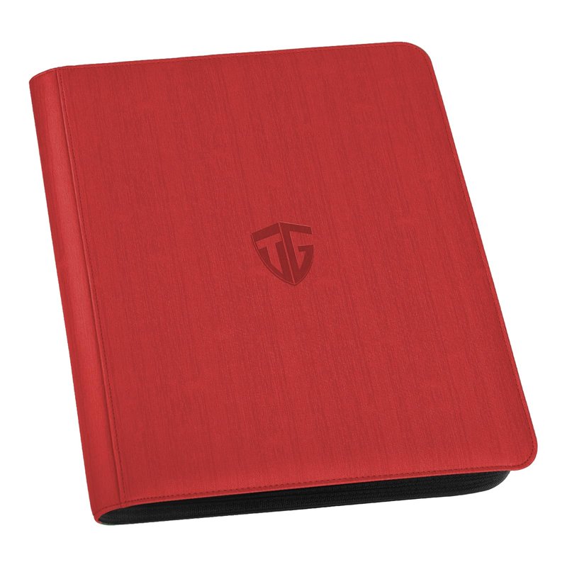 Toploader Binder,Holds 216 Toploaders,9 Pocket Top Loader Binder with Sleeves for 3"x4" Rigid Toploaders Hard Cases,Top loader Binders for TCG, MTG Card Binder, Trading Cards Binder (RED)