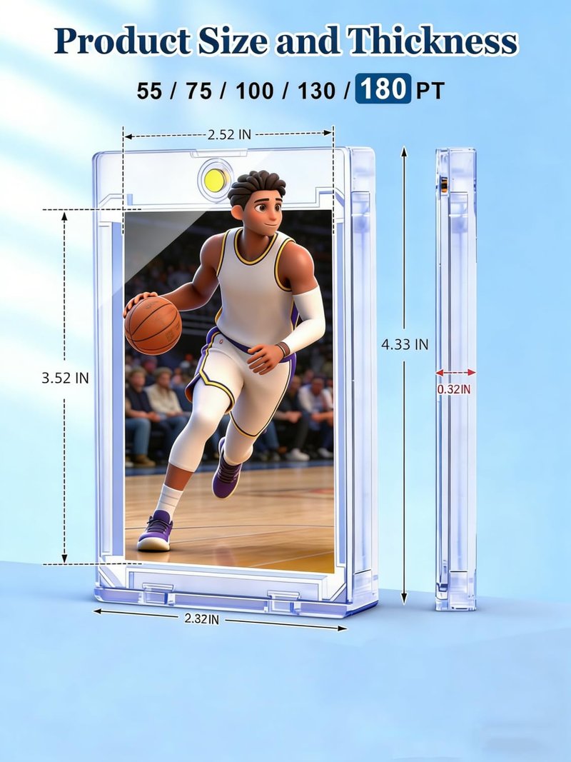 YZtree 180pt Magnetic Card Holder: 10ct One Touch Card Holders for Trading Cards, 180 pt U-V Protection Magnetic Card Case for Sports Game Cards, Football, Baseball