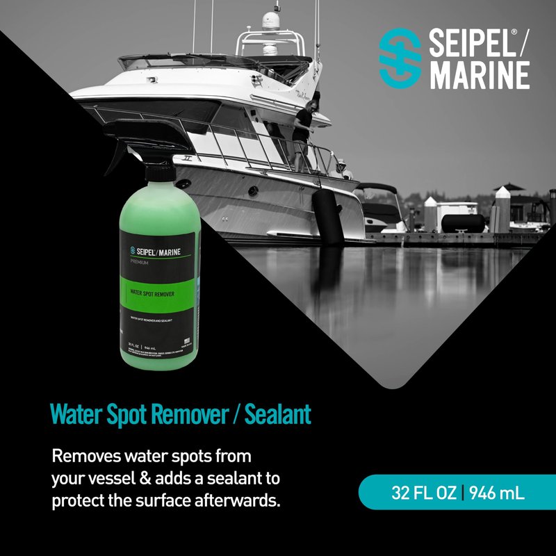 Seipel Marine Boat Water Spot Remover 32oz – Marine Hard Water Stain Remover & Sealant – Removes Calcium, Mineral Deposits & Spots – Safe for Gel Coat, Fiberglass & Paint