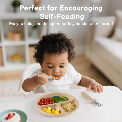 Eascrozn Toddler Utensils, 6 Pack kids Silverware Set with Silicone Handle, 18/8 Stainless Steel Children Safe Forks and Spoons, Dishwasher Safe