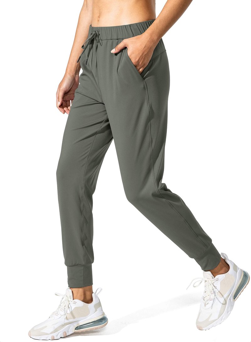 SANTINY Women's Joggers Pants Pockets Drawstring Running Sweatpants for Women Lounge Workout Jogging(Olive Green_M)
