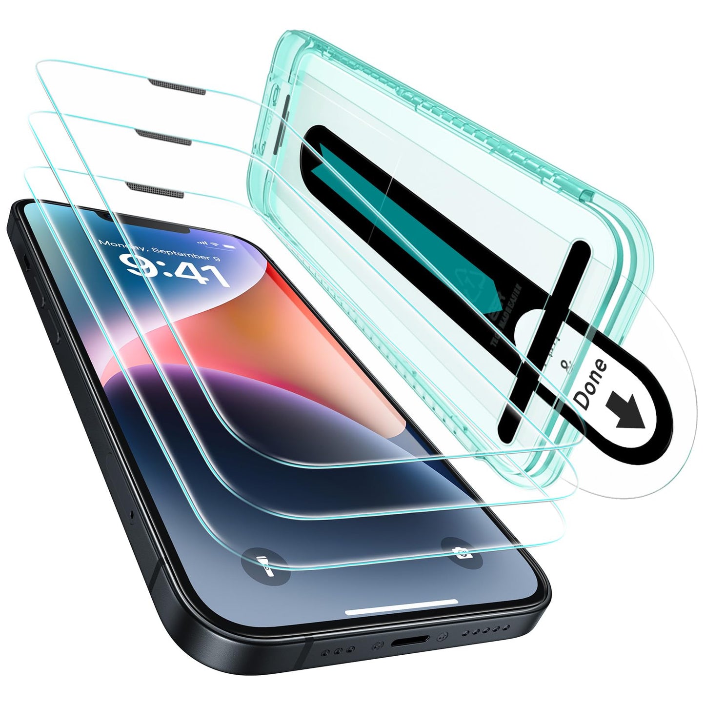 ESR 3 Pack for iPhone 16 Pro Max Screen Protector, [9H Hardness] [Military Grade Shatterproof] Tempered Glass Film with Flawless Fit Tray, HD Clear, Scratch Resistant