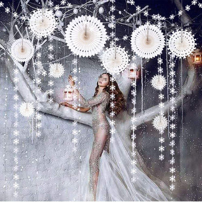 Decor365 Winter Wonderland Snowflake Party Decorations Hanging Paper Paper Fan Snowflakes Guirnaldas Decoración para/Frozen Birthday/Baby Shower/Wedding Party Supplies