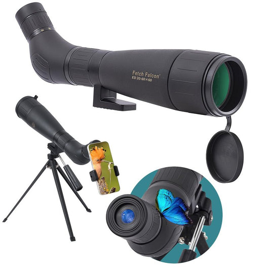 ED 20-60X60 FMC Spotting Scope Compact (Long Range Spotting, Water-Resistant) with Metal Tripod, Carry Bag, Phone Holder (ED 20-60X60)