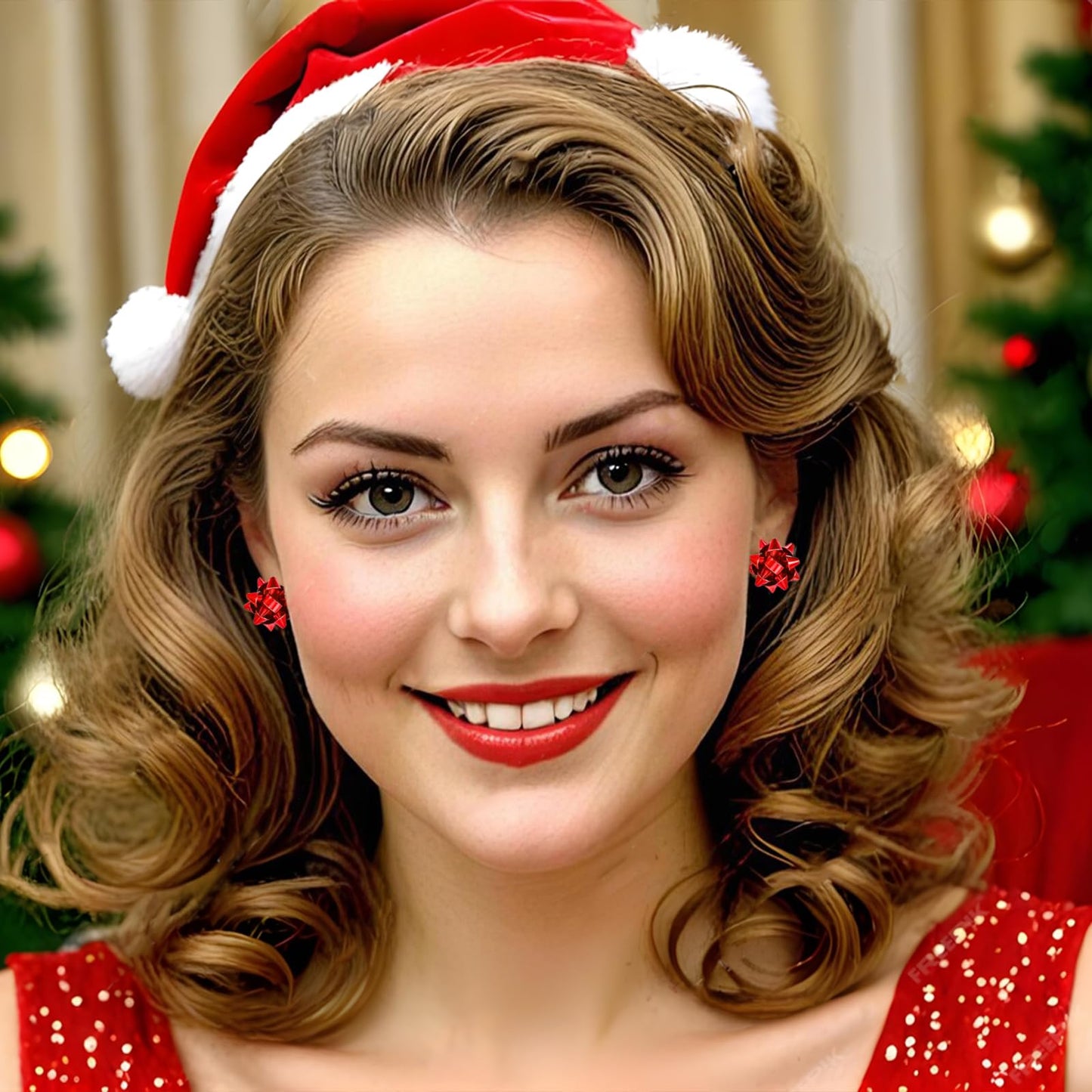 Gushu 30 Pairs Christmas Earrings for Women, Xmas Gifts Holiday Cute Stud Earrings Hypoallergenic Christmas Tree Snowflake Bow Snowman Stocking Santa Claus Elk Stud Festive Party Jewelry Gifts