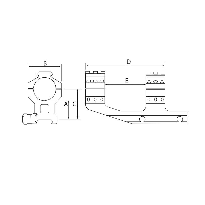 Burris Optics P.E.P.R. Scope Mount, Includes Both Smooth and Picatinny Ring Tops, 30mm, Standard Attach, BLACK (410341)