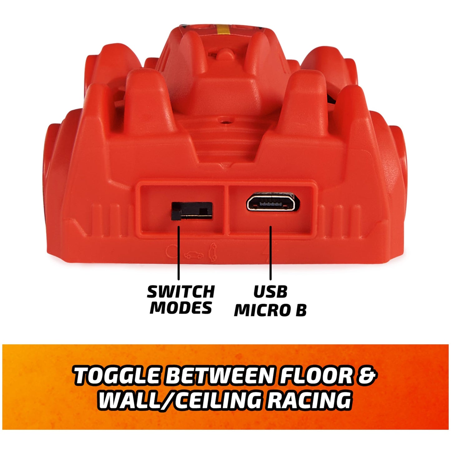 Air Hogs, Zero Gravity Sprint RC Car Wall Climber, Red USB Micro B Rechargeable Indoor Wall Racer, Over 4-Inches, Kids Toys for Kids Ages 4 and up