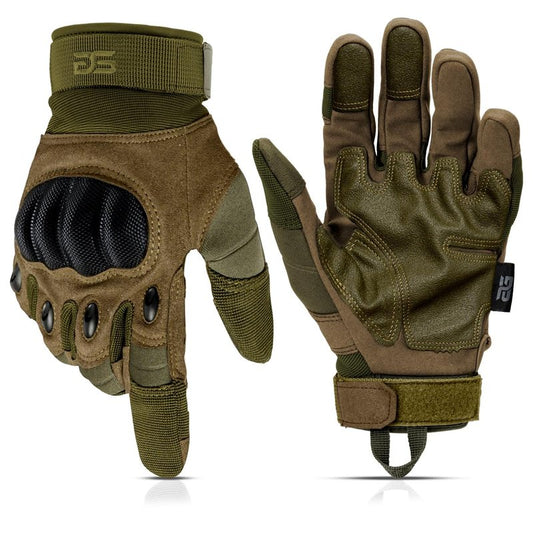 Glove Station Gloves for Men – Touchscreen Utility Gear with Hard Knuckle Protection Used in Motorcycle, Airsoft, & Outdoor Work Green - Hard Knuckle Small