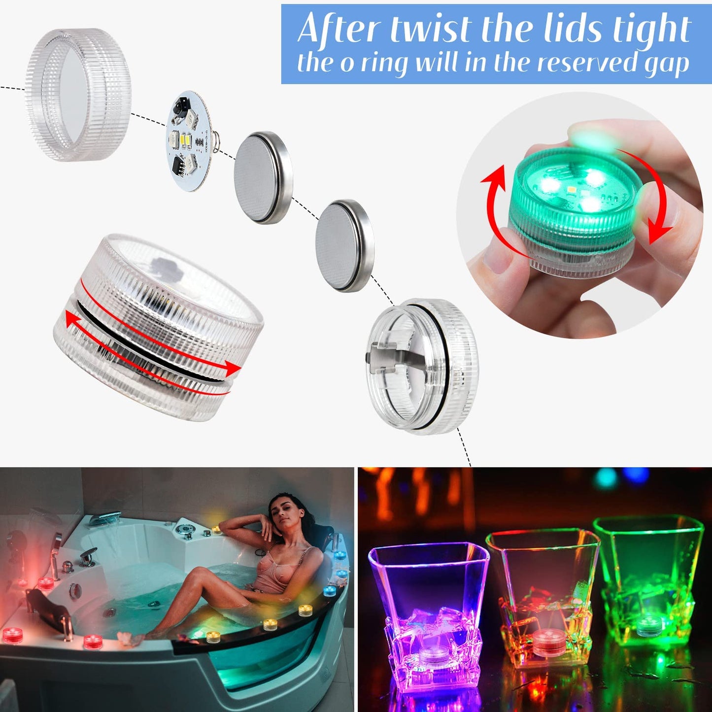 Halloween Pumpkin Lights with Remote, Submersible Pool Light for Party Events, Waterproof LED Tea Lights for Vase Fishtank Pond Wedding Christmas Decoration (Colourful, 10-Pack)