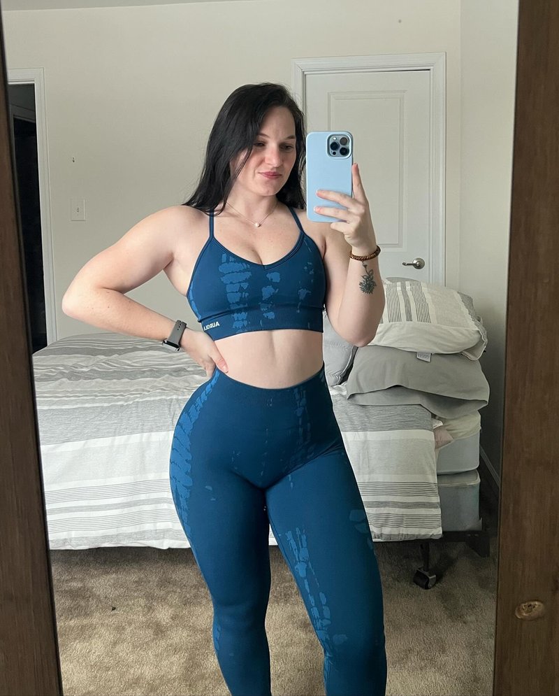 AUROLA Serpent Seamless Scrunch Workout Leggings for Women,Tummy Control Squat Proof Pants,Water Blue,M