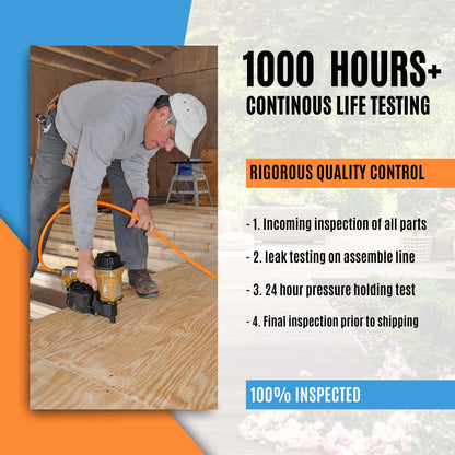 Air Compressor, Quiet Air Compressor, Only 68dB, 8 Gallon Durable Steel Air Tank, 2.8CFM @ 90PSI, Oil-Free, Ideal For Woodwork Nailing, Garage, Cars, Pneumatic Tools, 1.2 HP