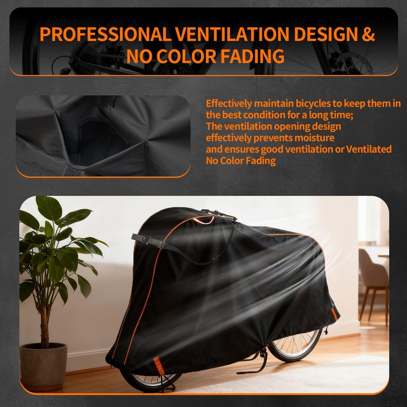 Bike Cover for 1/2/3Bike-900D Heavy Duty Waterproof Bicycle Cover&Outdoor Bike Storage Protection against Snow,rain|Bike Cover for eBike,Mountain,Road,Hybrid,Scooter,Beach Cruiser Bike(L-1Bike Cover)