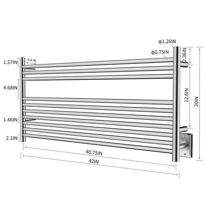 HEATGENE Towel Warmer Wall-Mounted Hardwired Heated Towel Rack Hot Towel Bar Brushed