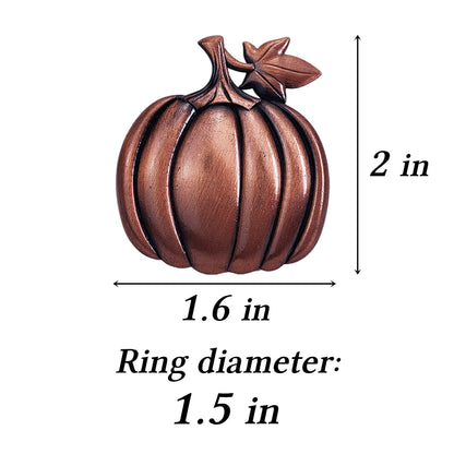 STMK Thanksgiving Day Napkin Rings, Rustic Harvest Pumpkin Napkin Rings, Alloy Napkin Holder for Halloween Fall Thanksgiving Day Table Decorations (Harvest Pumpkin, 6)