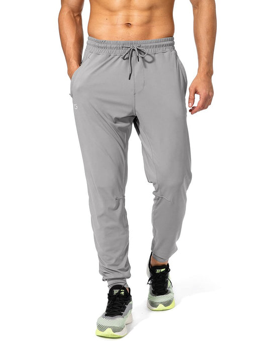 G Gradual Men's Sweatpants with Zipper Pockets Athletic Pants Traning Track Pants Joggers for Men Soccer, Running, Workout(Light Grey,L)