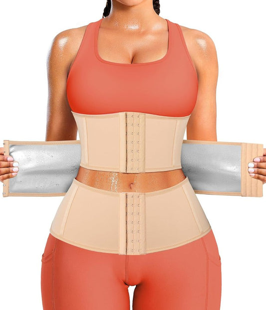 Waist Trainer for Women - Segmented Corset Shapewear & Sweat Trimmer | Adjustable Workout Belt