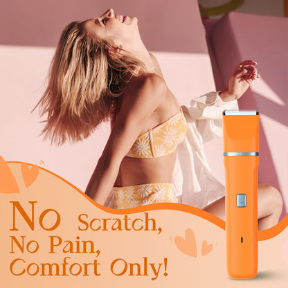 Bikini Trimmer for Women - Painless Electric Razors for Silk Skin,Cordless Body Shaver for Trip,Replaceable Lady Facial Razor, IPX7 Waterproof&Easy Cleaning, Ceramic Blade, USB Charge Dock Pink