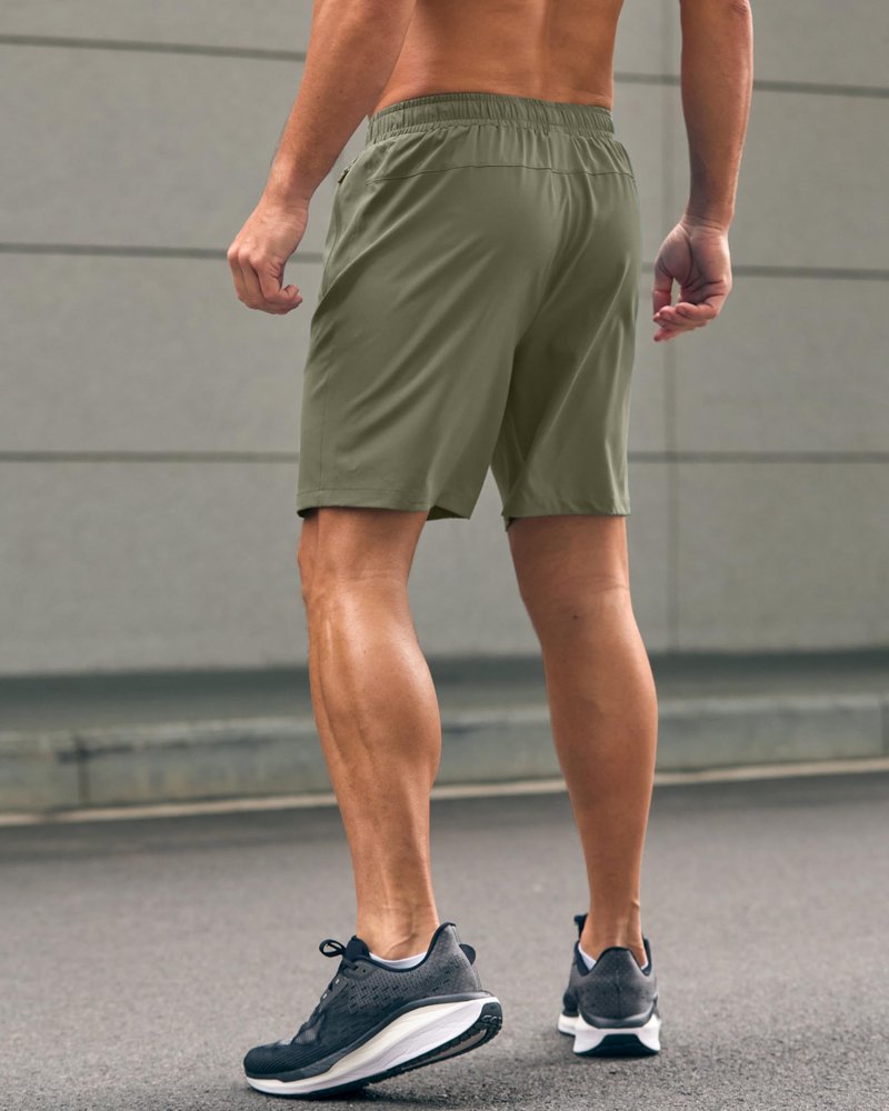 G Gradual Men's Athletic Running Shorts with Zipper Pockets Quick Dry 7"/ 5"/ 9" Workout Gym Shorts for Basketball Hiking(Sage Green,7M)