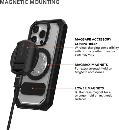 Rokform Rugged Case Compatible with iPhone 16 Pro Max, Magnetic Cover (Black)