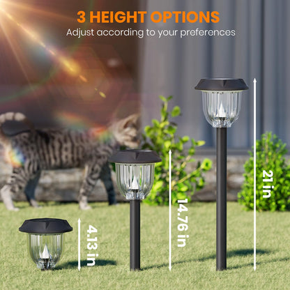 12000K 10 Pack Solar Lights Outdoor IP65 Waterproof,HIGH-POWER LED Solar lights for Outside,Landscape Lighting,Garden Decorative for Yard,Patio,Landscape,Walkway,Sidewalk,Driveway,Lawn (Cold White)