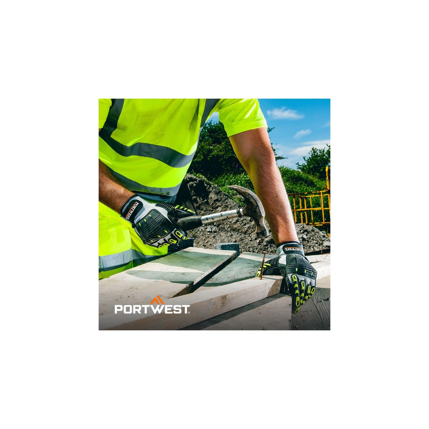Portwest A722 Durable Anti Impact Cut Resistant Glove Grey/Black, Large
