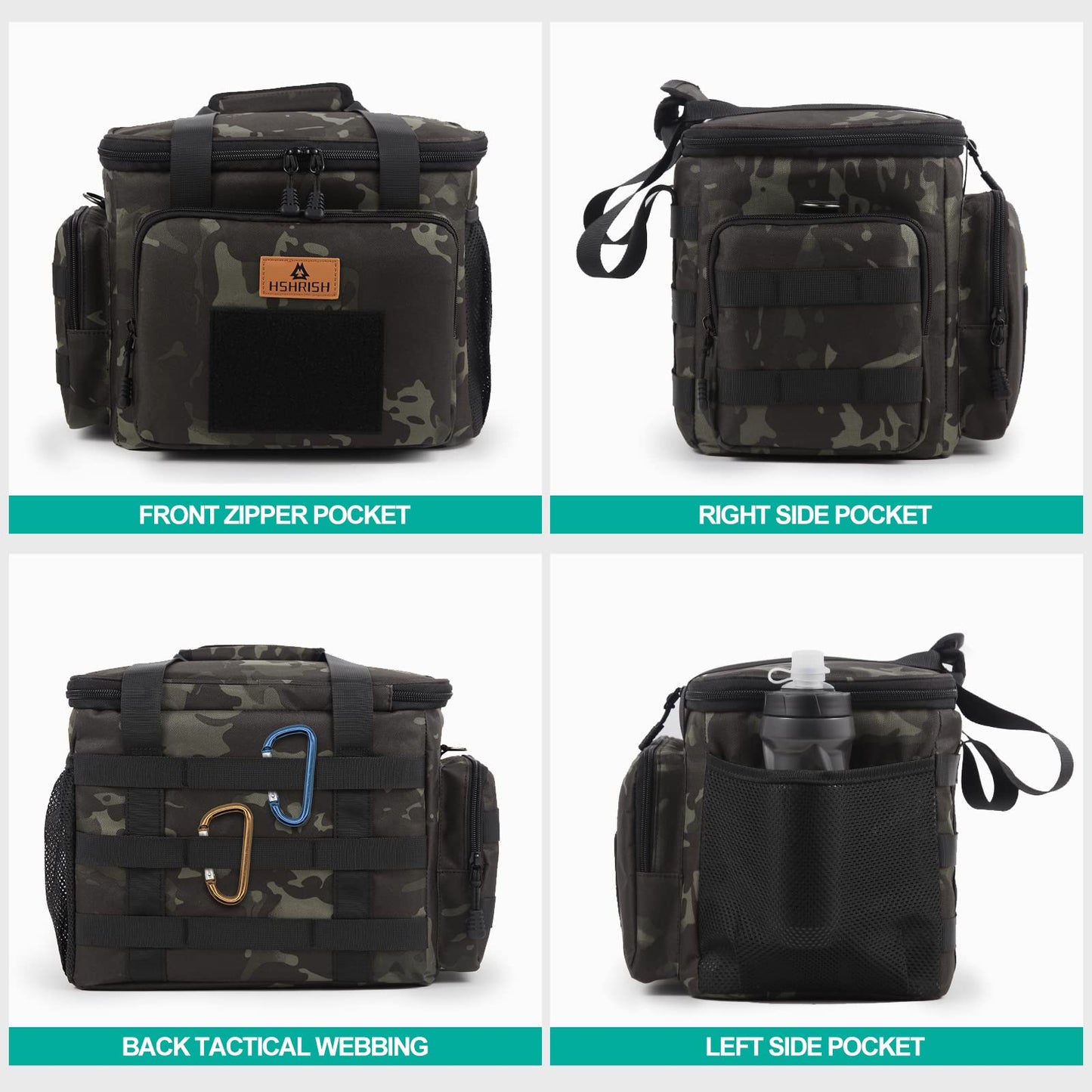 Lunch Bag for Men, Tactical Cooler Bag, Reusable Waterproof Leakproof Insulated Lunch Box for Adults Men Work Picnic Outdoor Day trips Camping, 12L Camo HSHRISH