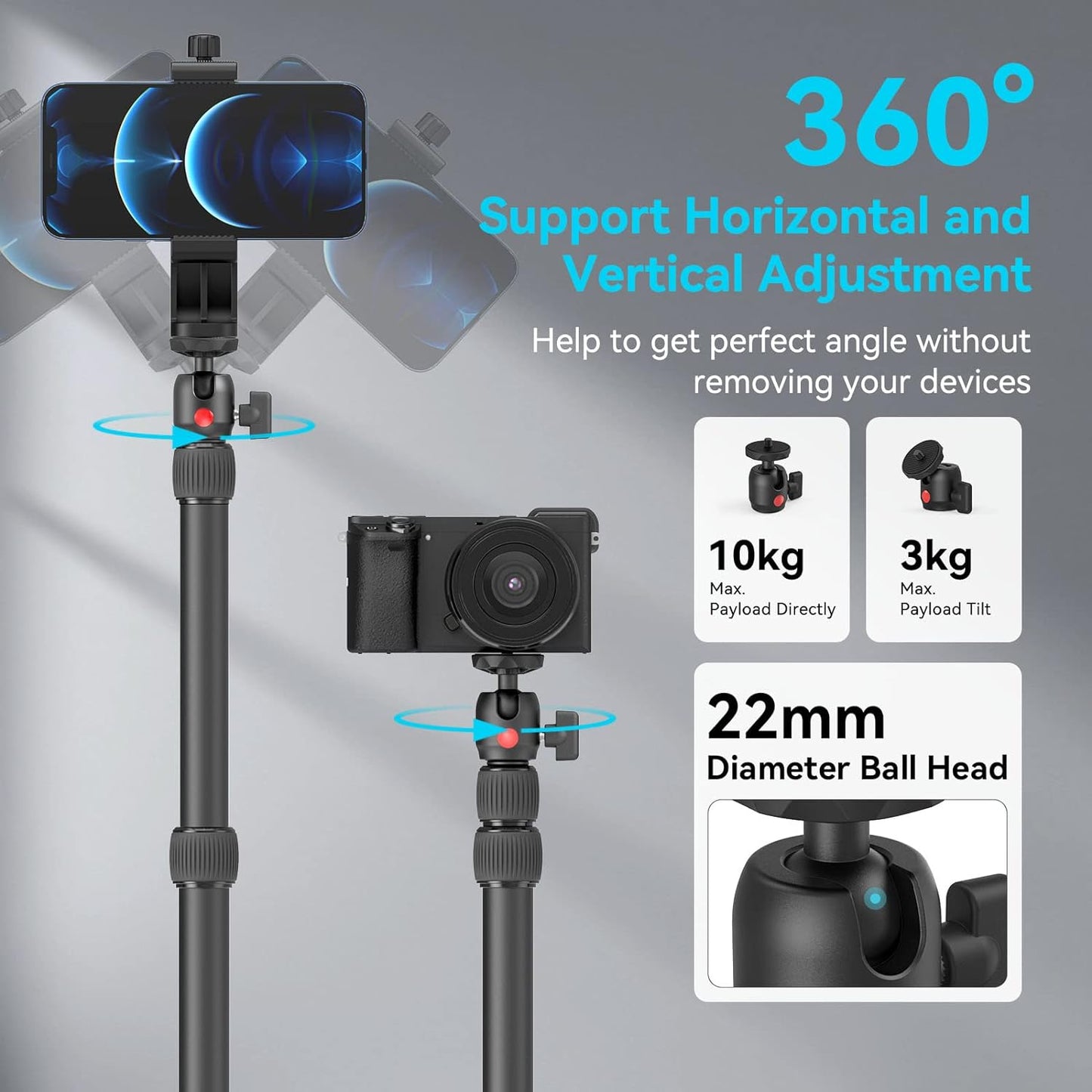 SmallRig Camera Desk Mount Table Stand with Magic Arm and 1/4" Ball Head, 13"-35.4" Adjustable Light Stand, Tabletop C Clamp for DSLR Camera, Ring Light, Live Streaming, Photo Video Shooting - 3992