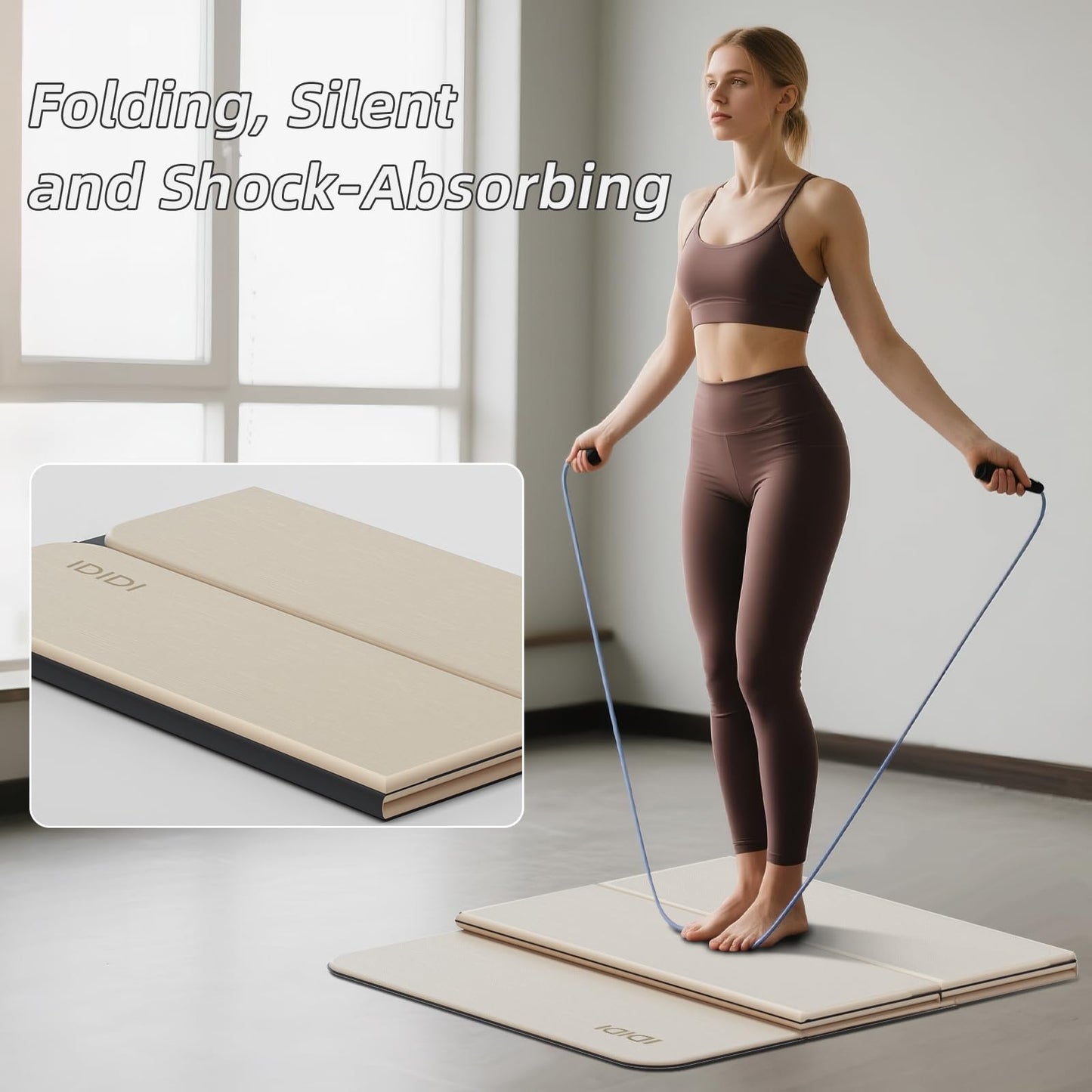 IDIDI Foldable Yoga Mat Extra Thick 0.32 Inches(8mm)