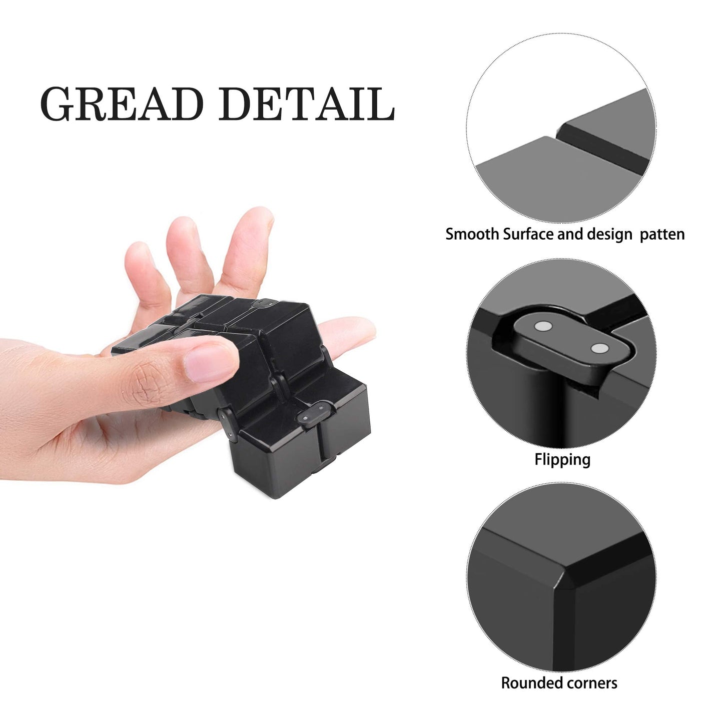 Funxim Infinity Cube Fidget Toy Cube suitable for Adults & Kids, New Version Fidget Finger Toy Stress and Anxiety relief, Killing Time Fidget Toys Infinite Cube