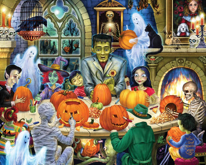 Halloween Puzzle 1000 Pieces for Adults – Monster Puzzle with Haunted Houses, Ghosts, Pumpkins – Halloween Jigsaw Puzzles for Cozy Nights, Haunted House Party by Vermont Christmas Company