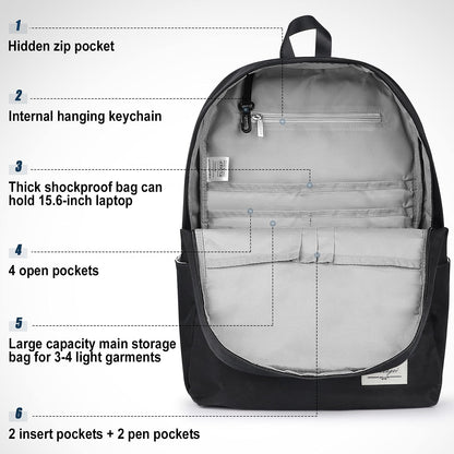 HASAGEI Backpack for Men and Women - 15.6 Inch Laptop Compartment, Modern Waterproof Daypack, Large School Bag for Teenagers, Hiking and Travel