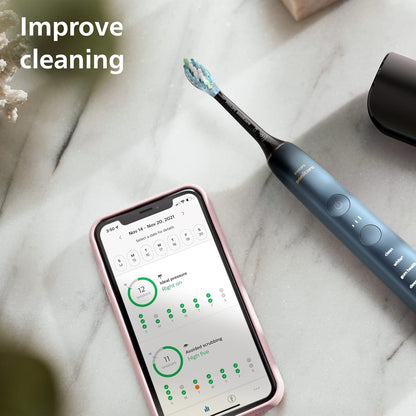 Philips Sonicare DiamondClean 9000 Series Power Electric Toothbrush Special Edition - Sonic Brush, Dark Blue, 1 X C3 Premium Plaque Control Brush Head (Model HX9911/88)