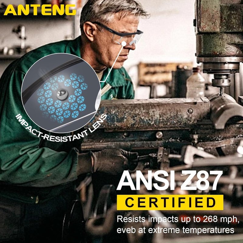 Safety Glasses - Anti-Impact Protective Eyewear for Shooting | Includes Eyeglasses Cleaning Cloth