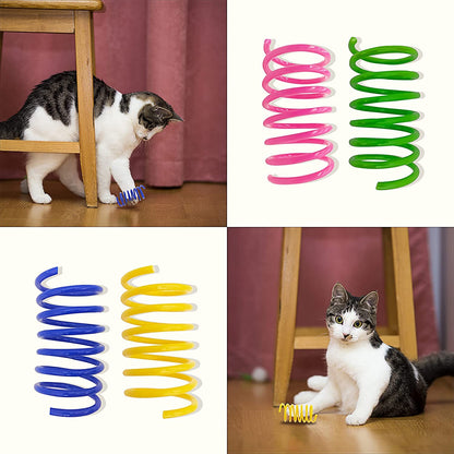 AGYM Cat Spring Toys, 30 Pack Cat Spiral Springs for Indoor Cats, Colorful & Durable Plastic Spring Coils Attract to Swat, Bite, Hunt, Interactive Toys for Kittens