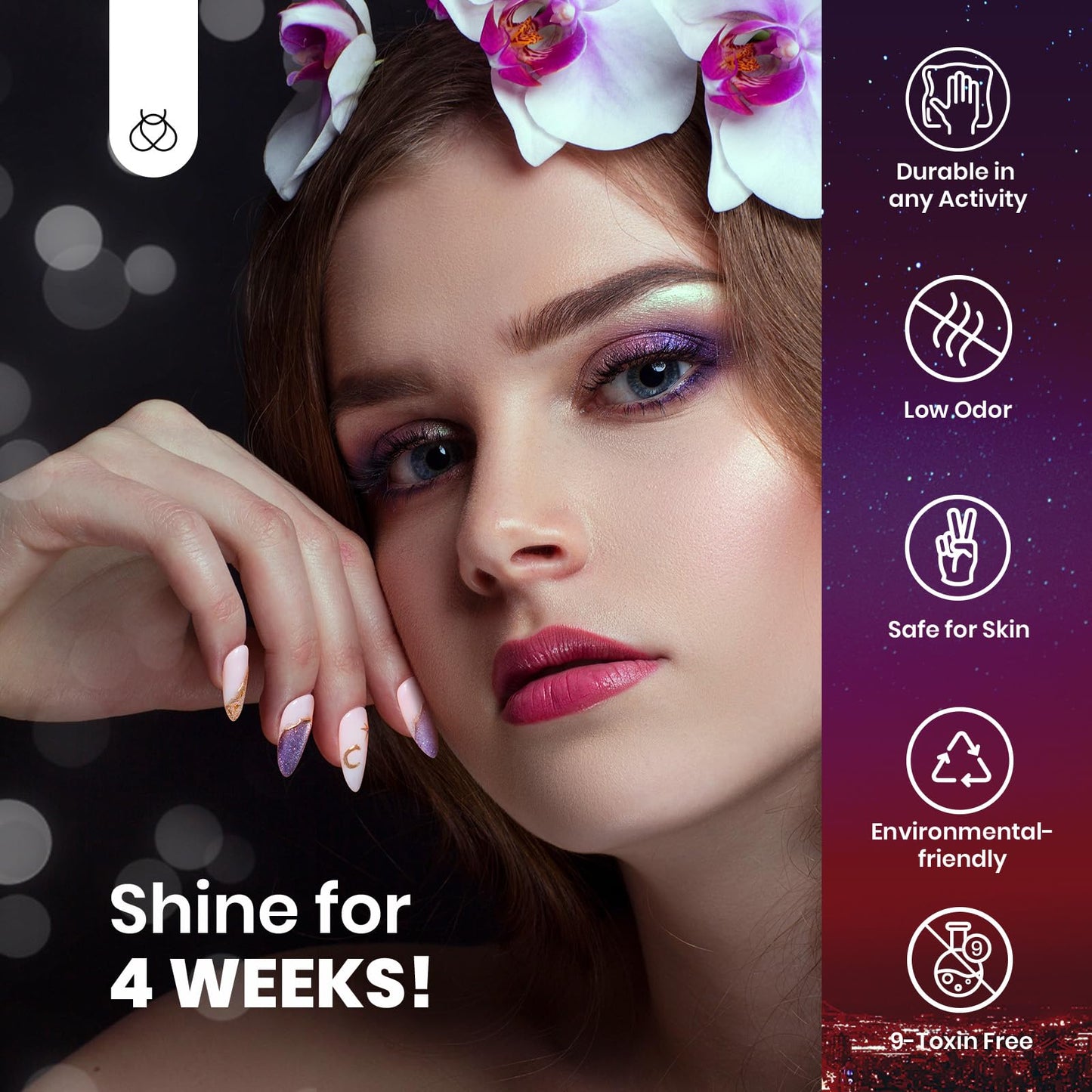Beetles Cat Eye Gel Nail Polish Set, 6 Colors Glitter Red Pink Shiny Brown Burgundy Purple Blue Green Magnetic Effect Sparkle Stunning Nail Gel Polish Kit Soak Off UV Manicure Gifts for Women