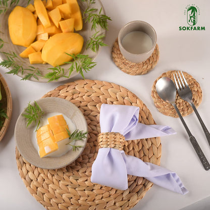 12 Pcs Round Woven Napkin Rings, Water Hyacinth Easter Napkin Rings Set of 12, Anillos para Servilletas De Tela, Boho Napkins Holder for Elegant Table Decoration, Christmas Table Decor, Wedding Decor