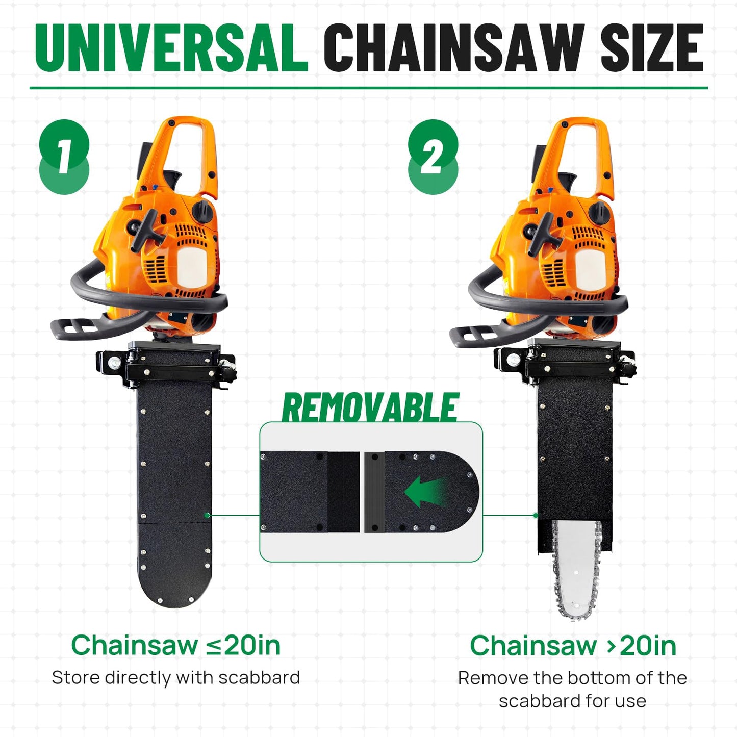 LookFox Heavy-duty Chainsaw Holder for Tractor, Fits All Chainsaw Sizes, 13lb-Side Open Door Bracket+Saw Scabbard, Portable&Sturdy&Anti-shake, Universal Chainsaw Mount Carrier Kit for ATVs/UTVs/Trucks
