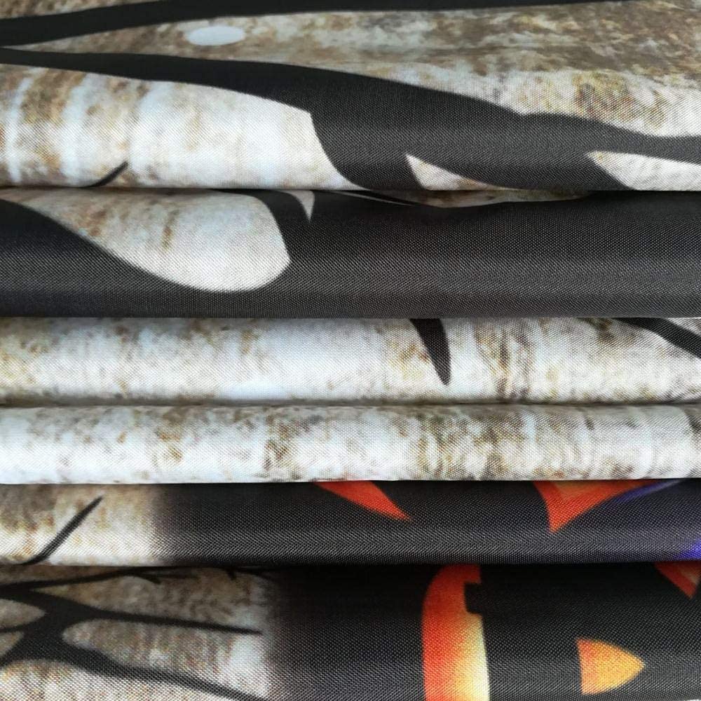 JAWO Halloween Shower Curtain Set, Ghost Pumpkin Horror Bat Rustic Farmhouse Decor Fall Autumn Festival Bath Curtains, 69x70 Inch, Hooks Included