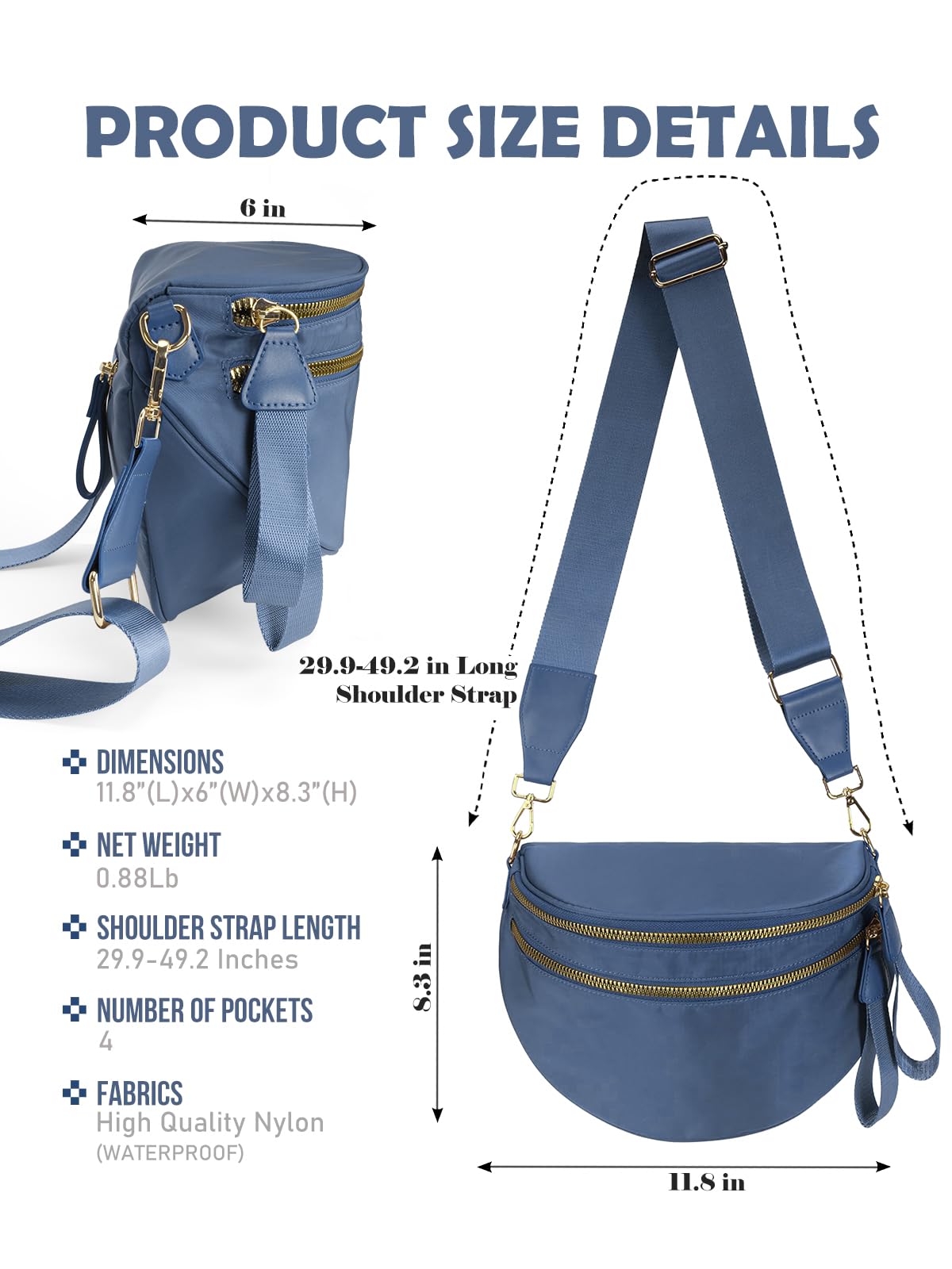Pure Colour Crossbody Bag Bum Bag for Women,Spacious Purse Fanny Packs Belt Bag,Oversized Bum Bag (Colour Bum Bag-Beige)