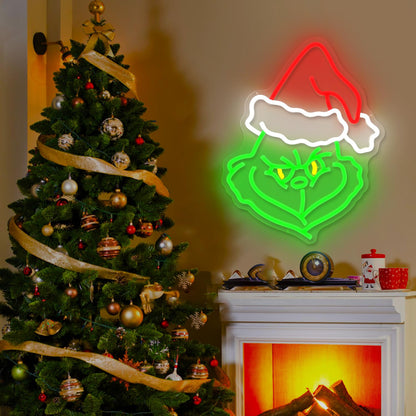 JanHune Christmas Neon Sign Cartoon Christmas Neon Light Sign immable LED Signs for Wall Light Up Signs for Home Party Neon Wall Light Decor Xmas Gift