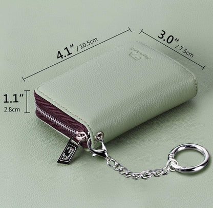 FurArt Zipper Wallet Women, RFID Blocking Credit Card Wallet, Business Card Holder, Compact Size KeyChain Wallet