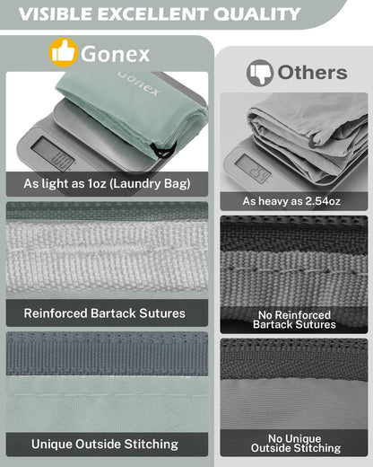 Gonex 8 Set Compression Packing Cubes for Travel Essentials, Expandable Mesh Organizer with Toiletry, Laundry, Shoe, Cable Bags for Suitcases, Gray
