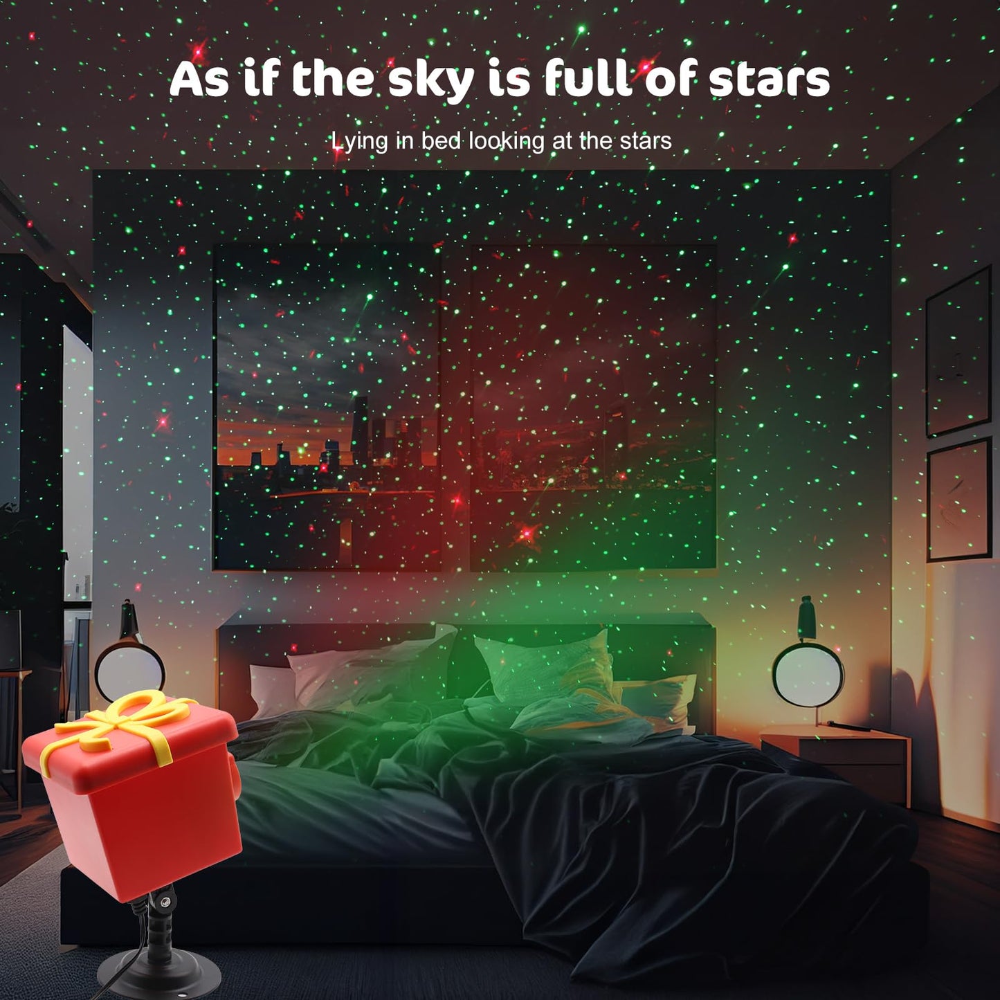 Christmas Halloween 13 Patterns Themes Gift Box Projector Lamp,Led Projector Lights with Remote Control,IP65 Waterproof Garden Decoration Lights,Indoor Outdoor Holiday Decor,Festival Gifts