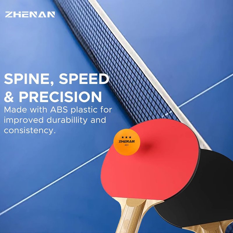 ZHENAN 20-Pack 3-Star 40+ New Material Ping Pong Balls,More Durable,Advanced Training Table Tennis Balls(White Practice Ping Pong Ball)，Competition and Recreational Play, Abs Ping Pong Ball