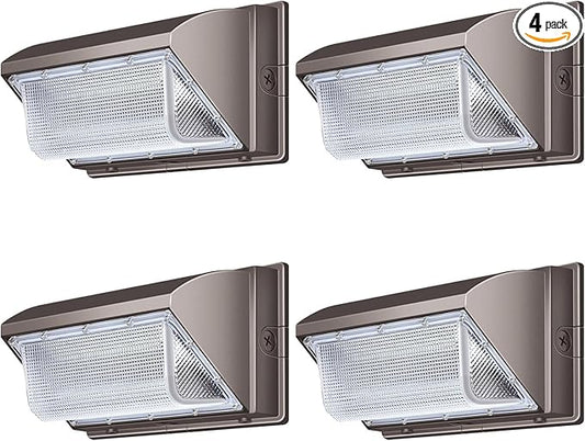 ledmo 120W LED Wall Pack Light, 15840LM Super Bright Commercial Outdoor Floodlight, 5000K IP65 Waterproof Wallpack Business Security Lighting for Yard Barn Building 4 Pack